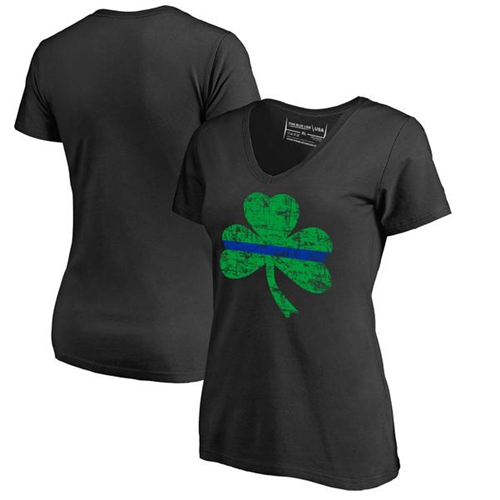 Women's V-Neck - Shamrock, Thin Red Line