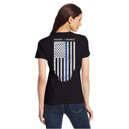 Slim Fit Women's Shirt - Thin Blue Line Flag T-shirt