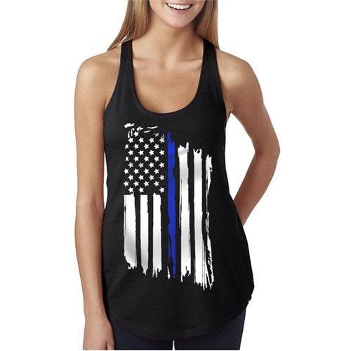 Women's Racerback Tank - Thin Blue Line Flag