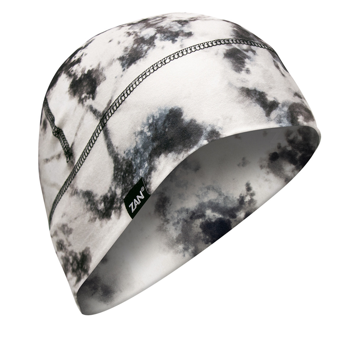 Zan Helmet Liner/beanie Sportflex Series Black & White Tie Dye