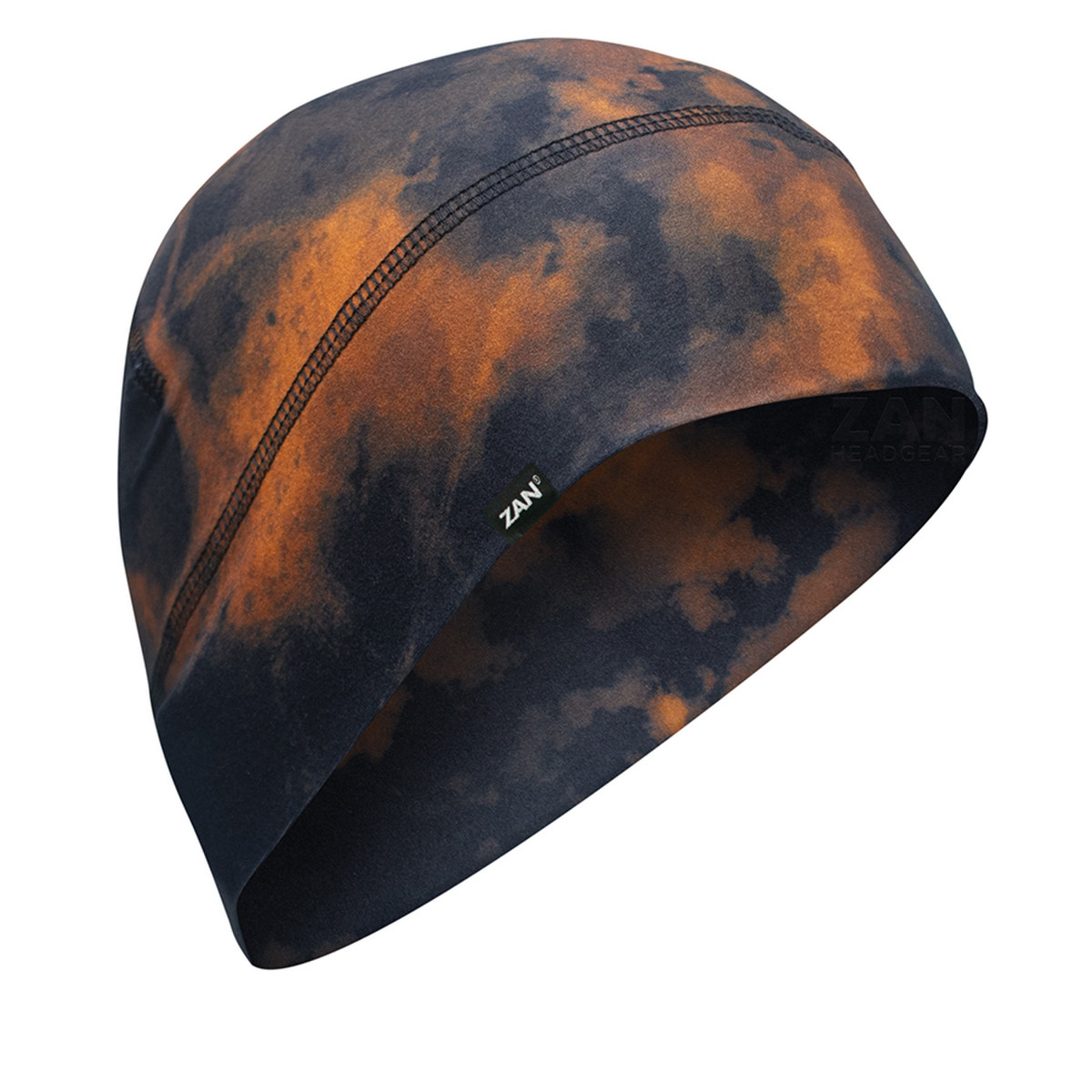 Zan Helmet Liner/beanie Sportflex Series Black & Brown Tie Dye