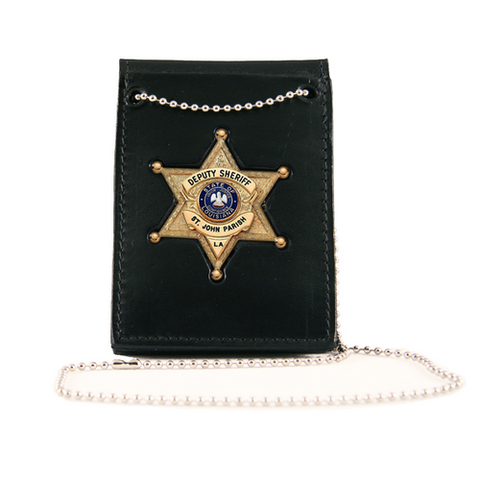 Boston Leather Value Badge Holder W/ Neck Chain