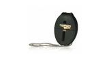 Boston Leather Oval Badge Holder, Hook And Loop Closure