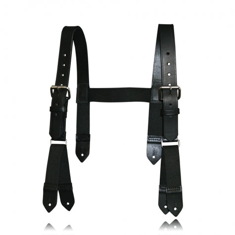 Boston Leather Firefighter’s H-Back Suspenders, Button Attachment