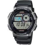 Classic World Time Digital Watch W/ 100 Meter Water-resistance