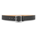 1-3/4"" Basketweave Leather Garrison Belt with Nickel Buckle