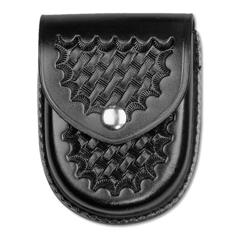 Dutyman Basketweave Leather Round Bottom Closed Single Cuff Case