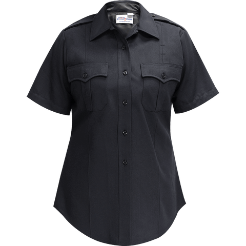 Command Women's Short Sleeve Shirt w/ Zipper - LAPD Navy