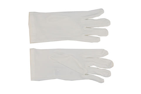 Hero's Pride Parade Slip-on Gloves - Nylon Stretch W/ Raised Pointing - White