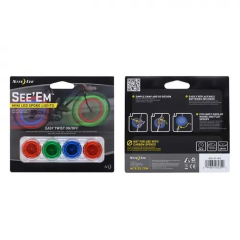 See'em Mini Spoke Lights - 4 Pack Assorted