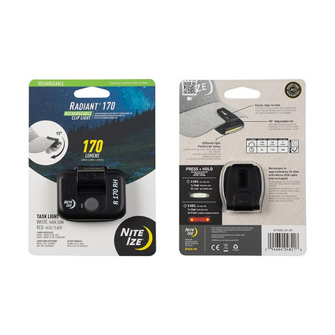Nite-Ize Radiant 170 Rechargeable Clip Light - Black