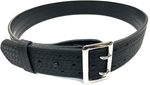 2.25'' 4 Row Stitching Sam Browne Leather Belt w/ Chrome Buckle