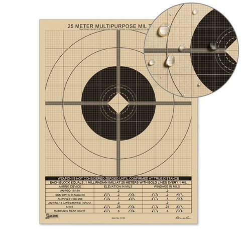 Rite in the rain 25 Meter Mil Target