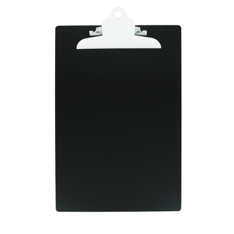 Legal Size Aluminum Clipboard w/ Clip - Black