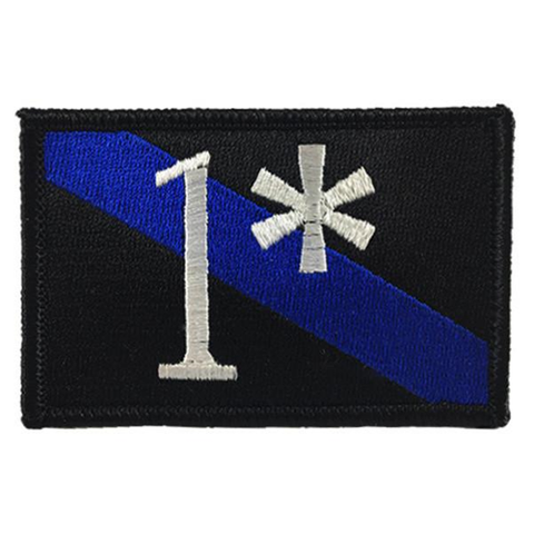 Dual Blue/Red Line American Flag Patch, 2 x 3 Inches, Sew On, White Border