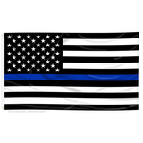 Thin Blue Line Flag with Grommets, 3 x 5 Ft