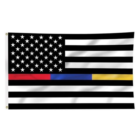 Thin Blue Line Flag with Grommets, 3 x 5 Ft