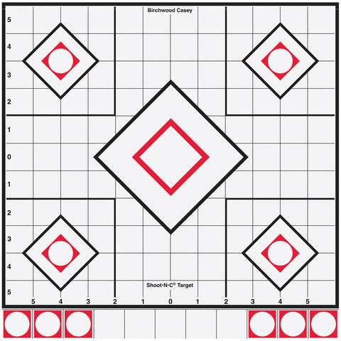 Birchwood Casey Shoot-n-c Target 8 In. Black/white Sight-in 5 Pk.