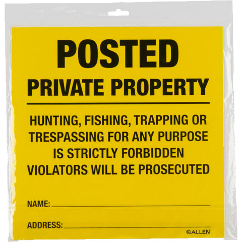 Allen Posted No Trespassing Signs 12 Pk.