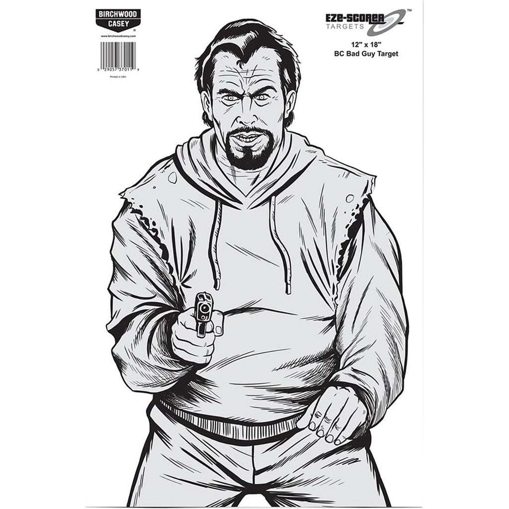 Birchwood Casey Eze-scorer Target Bad Guy 12x18 In. 10 Pk.