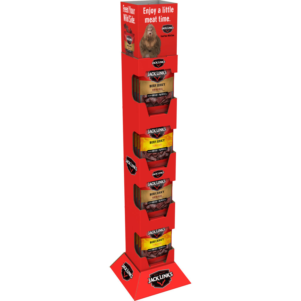 Jack Links 3.25oz Jerky Tower 32ct Orig & Teriyaki