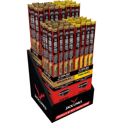 Jack Links 1.84oz Beef Stick Counter Display 96ct Orig & Teriyaki