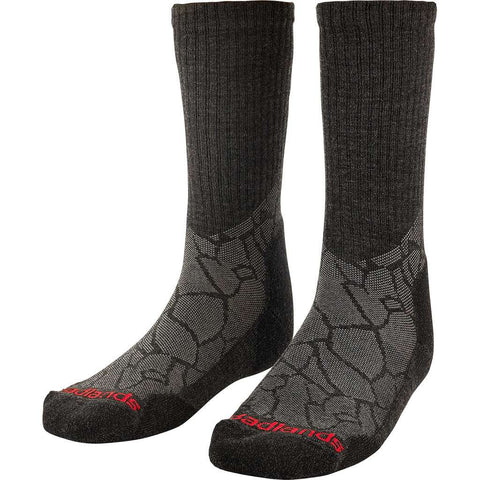 Badlands Lw Merino Crew Sock Blk/gry Large