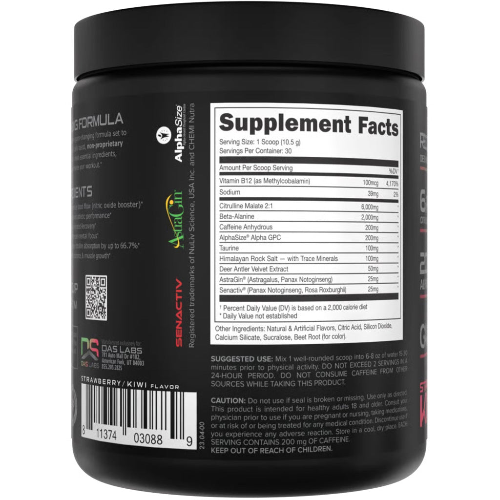 Bucked Up Pre-workout Strawberry Kiwi 30 Serving Tub