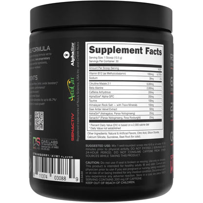Bucked Up Pre-workout Strawberry Kiwi 30 Serving Tub