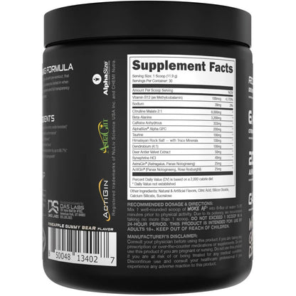 Bucked Up Woke Af Pre-workout White Gummy Deer 30 Serving Tub