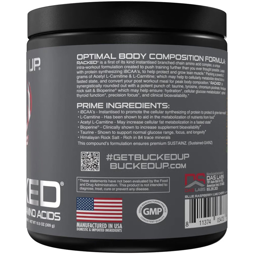 Bucked Up Racked Bcaa Rocket Pop 30 Serving Tub
