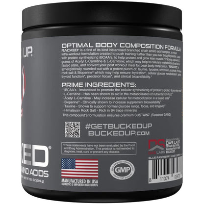 Bucked Up Racked Bcaa Rocket Pop 30 Serving Tub