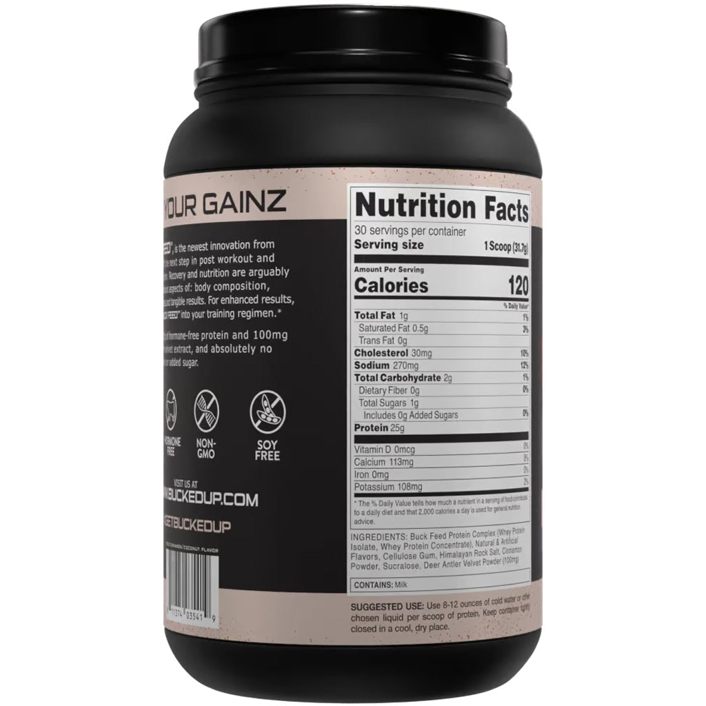 Bucked Up Buck Feed Protein Horchata 30 Serving Tub