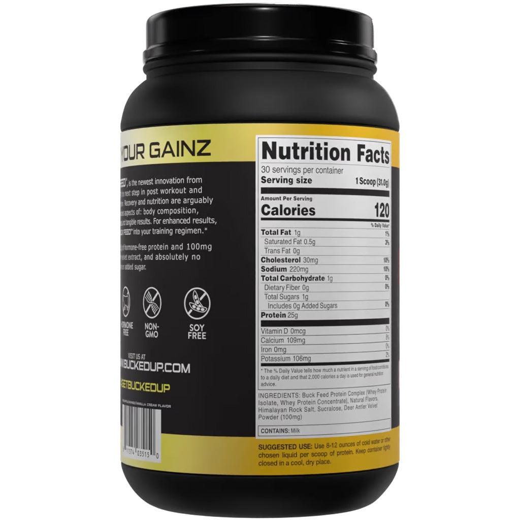 Bucked Up Buck Feed Protein Swole Whipe 30 Serving Tub