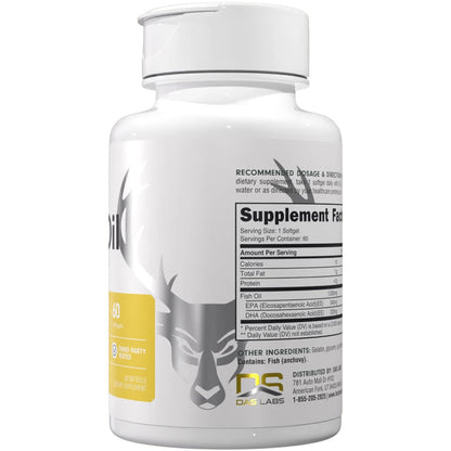 Bucked Up Fish Oil Supplement 60 Capsules