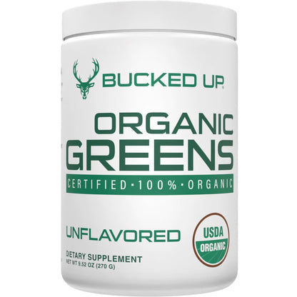 Bucked Up Organic Greens Unflavored 30 Serving Tub