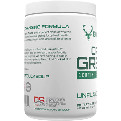 Bucked Up Organic Greens Unflavored 30 Serving Tub
