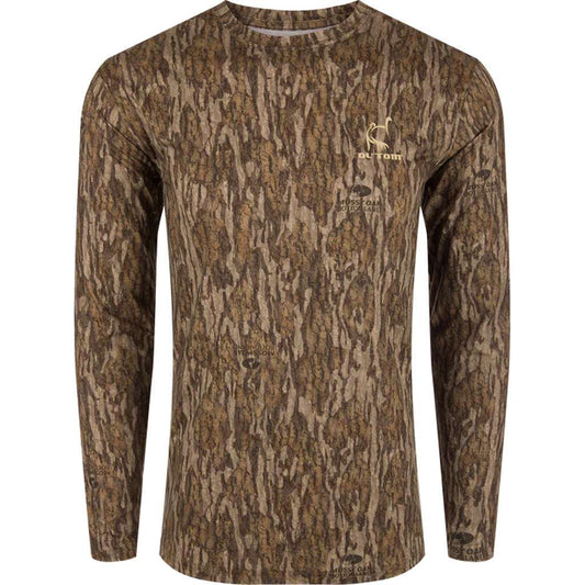 Drake Ol' Tom Performance Crew Camo Print Ls Mo Bottomland Xlarge