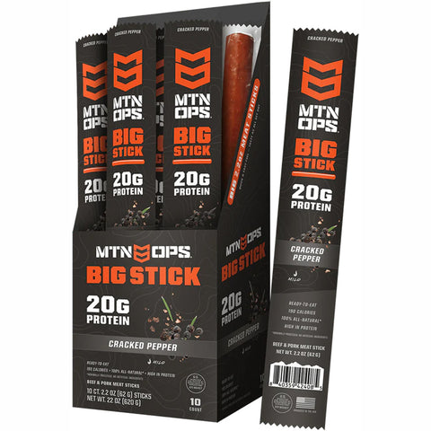 Mtn Ops Big Meat Stick Cracked Pepper 10ct Box