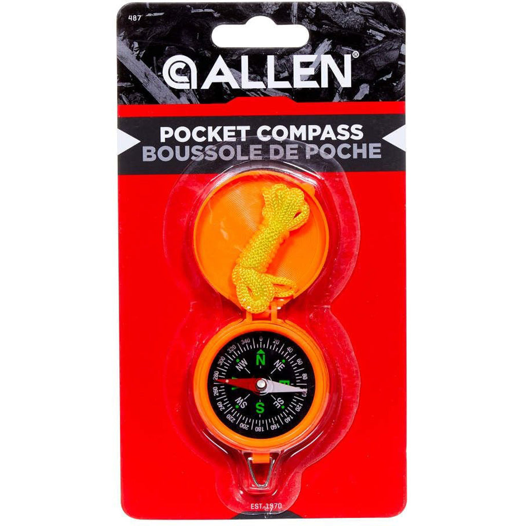 Allen Pocket Compass W/lid Orange