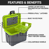 Pelican Im 14qt Personal Cooler Hunter Green/tan