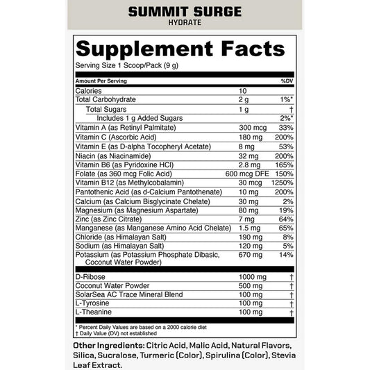 Mtn Ops Hydrate Summit Surge Hush Trail Packs - 20ct