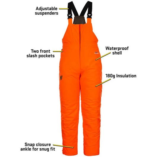 Blocker Drencher Insulated Bib Blaze Orange Medium