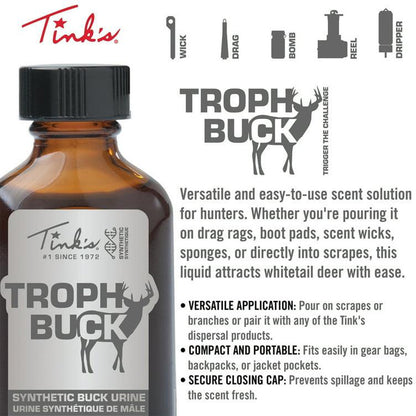 Tinks Trophy Buck Squeeze Bottle W/minibomb 1oz