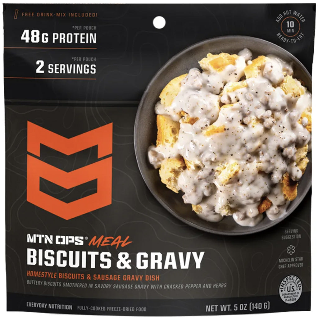 Mtn Ops Freeze Dried Meal Biscuits And Gravy 2pk