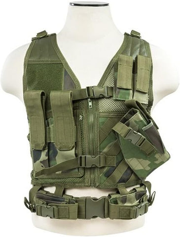 VISM CTVC2916WC Tactical Vest-Small-Woodland Camo