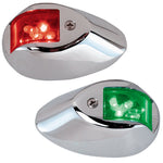 Perko LED Sidelights - Red/Green - 12V - Chrome Plated Housing