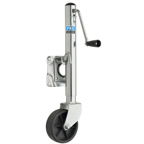 Pro Series 1000 lbs. Zinc Plated Swivel Jack w/6" Poly Wheel