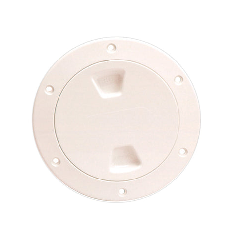 Beckson 4" Smooth Center Screw-Out Deck Plate - Beige