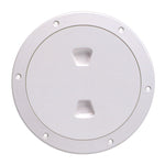 Beckson 6" Smooth Center Screw-Out Deck Plate - White